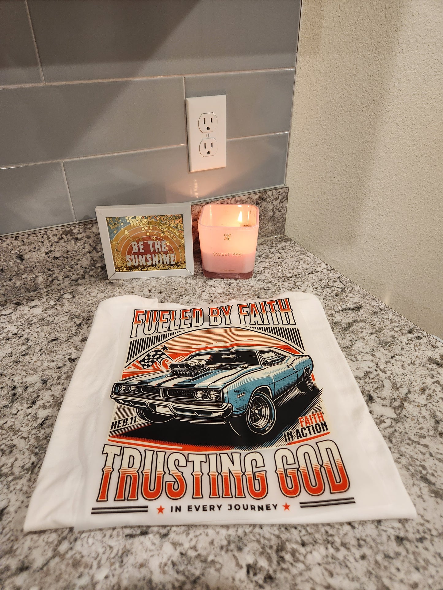 Custom "Fueled by Faith Trusting God" DTF Transfer