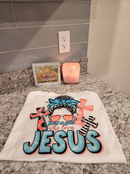 Custom " Girl who loves Jesus" DTF Transfer