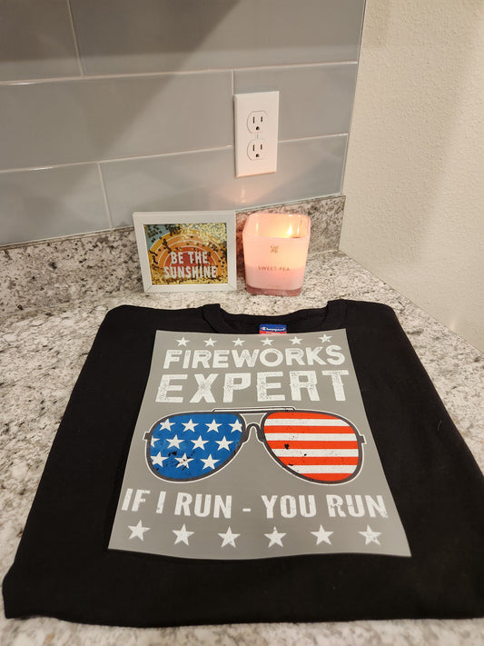 Custom "Fireworks Expert" DTF Transfer