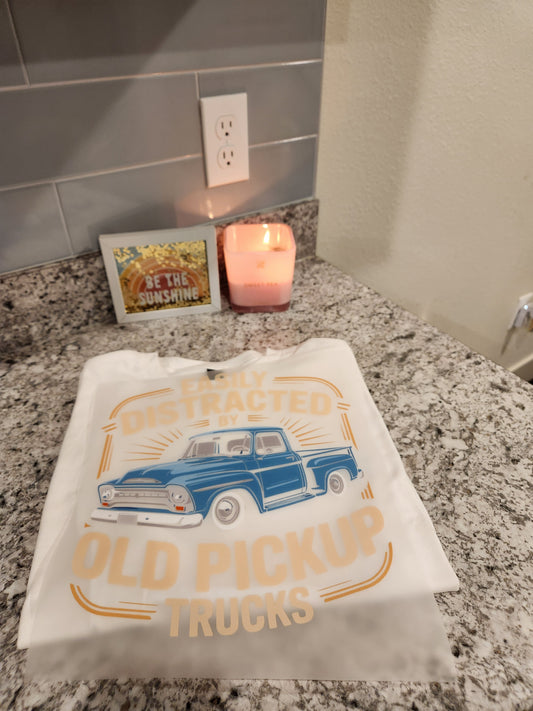 Custom "Easily Distracted old pickup truck" DTF Transfer