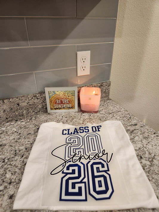 Custom "Class of 26 Blue" DTF Transfer