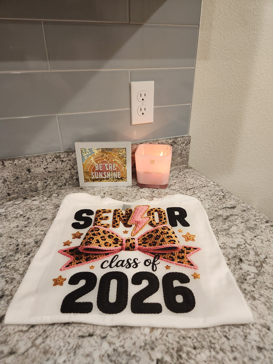 Custom "Senior class of 26 bow pink" DTF Transfer