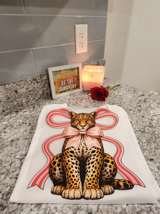 Coquette Leopard Bow DTF Transfer- Customize Apparel