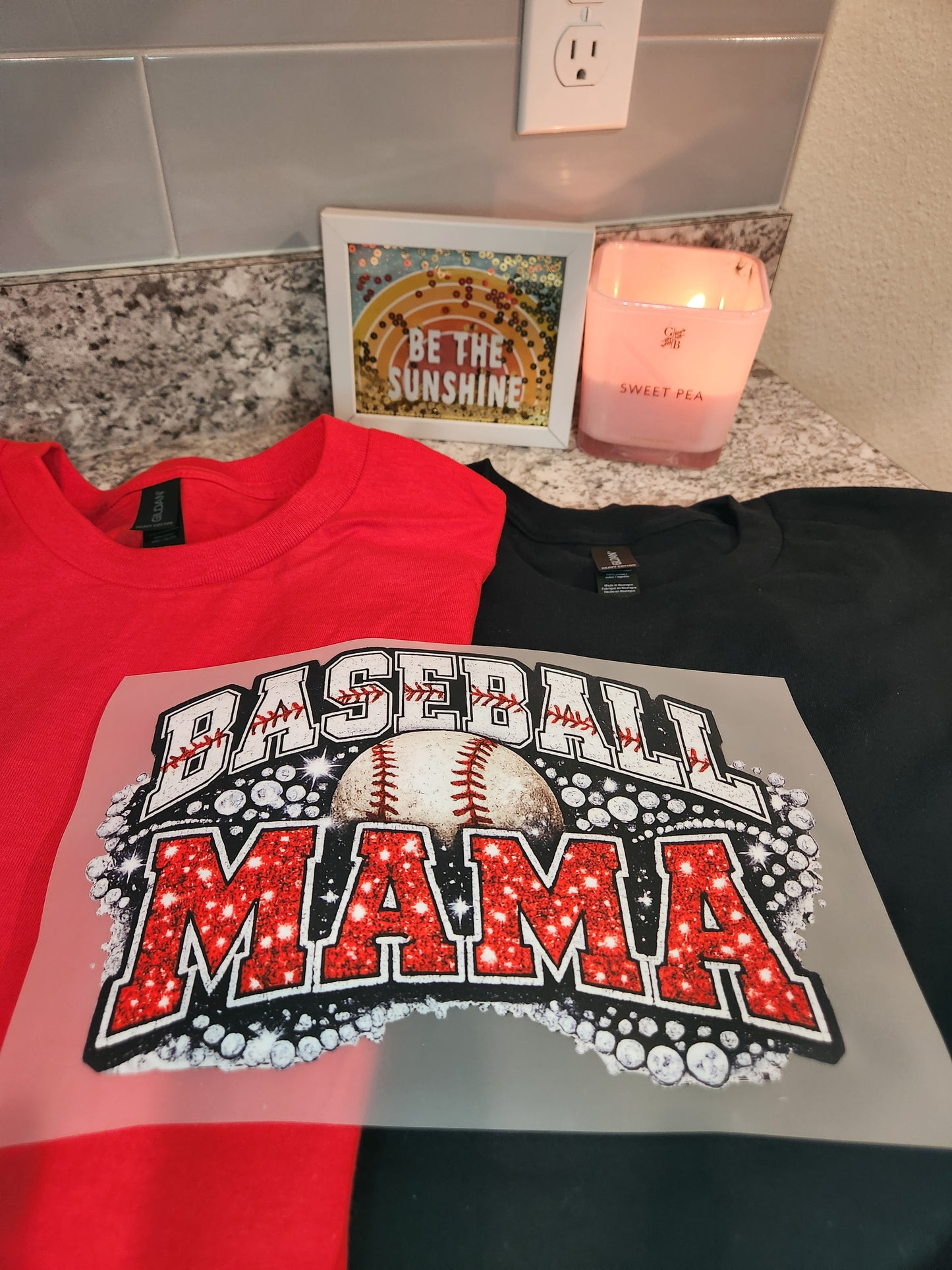Custom DTF Transfer  "Baseball Mom"