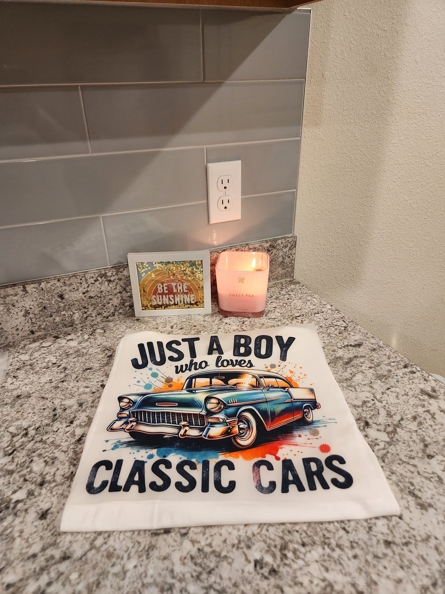 Custom " Just a boy who loves classic cars" DTF Transfer